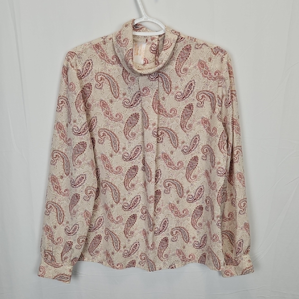 Vintage Country Sophisticates by Pendleton Paisley Pleated Blouse